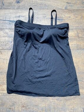 Lands' End Square Neck Swimdress - Size 18 - Black